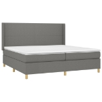 Εικόνα της Κρεβάτι Boxspring με Στρώμα Σκούρο Γκρι 200x200 εκ. Υφασμάτινο Hobbo