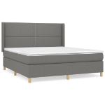 Εικόνα της Κρεβάτι Boxspring με Στρώμα Σκούρο Γκρι 180x200 εκ Υφασμάτιν Hobbo