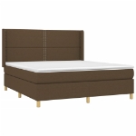 Εικόνα της Κρεβάτι Boxspring με Στρώμα Σκούρο Καφέ 180x200 εκ Υφασμάτινο Hobbo