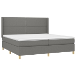 Εικόνα της Κρεβάτι Boxspring με Στρώμα Σκούρο Γκρι 200x200 εκ. Υφασμάτινο Hobbo