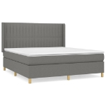 Εικόνα της Κρεβάτι Boxspring με Στρώμα Σκούρο Γκρι 180x200 εκ Υφασμάτιν Hobbo