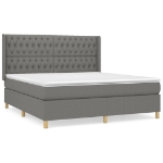 Εικόνα της Κρεβάτι Boxspring με Στρώμα Σκούρο Γκρι 180x200 εκ Υφασμάτιν Hobbo