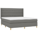 Εικόνα της Κρεβάτι Boxspring με Στρώμα Σκούρο Γκρι 180x200 εκ Υφασμάτιν Hobbo