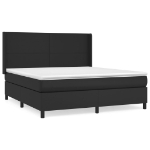 Εικόνα της Κρεβάτι Boxspring με Στρώμα Μαύρο 180x200εκ.από Συνθετικό Δέρμα Hobbo