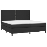 Εικόνα της Κρεβάτι Boxspring με Στρώμα Μαύρο 200x200 εκ. Συνθετικό Δέρμα Hobbo