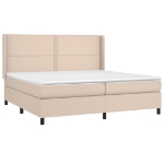 Εικόνα της Κρεβάτι Boxspring με Στρώμα Καπουτσίνο 200x200εκ.από Συνθ.Δέρμα Hobbo