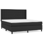 Εικόνα της Κρεβάτι Boxspring με Στρώμα Μαύρο 180x200εκ.από Συνθετικό Δέρμα Hobbo