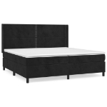 Εικόνα της Κρεβάτι Boxspring με Στρώμα Μαύρο 200x200 εκ. Βελούδινο Hobbo