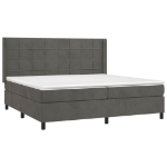 Εικόνα της Κρεβάτι Boxspring με Στρώμα Σκούρο Γκρι 200x200 εκ. Βελούδινο Hobbo