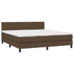 Εικόνα της Κρεβάτι Boxspring με Στρώμα & LED Σκ.Καφέ 180x200εκ. Υφασμάτινο Hobbo