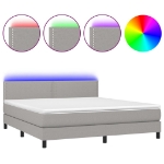 Εικόνα της Κρεβάτι Boxspring με Στρώμα & LED Αν.Γκρι 180x200 εκ Υφασμάτινο Hobbo