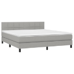 Εικόνα της Κρεβάτι Boxspring με Στρώμα & LED Αν.Γκρι 180x200 εκ Υφασμάτινο Hobbo