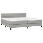 Εικόνα της Κρεβάτι Boxspring με Στρώμα & LED Αν.Γκρι 200x200εκ. Υφασμάτινο Hobbo