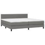 Εικόνα της Κρεβάτι Boxspring με Στρώμα & LED Σκ.Γκρι 200x200εκ. Υφασμάτινο Hobbo