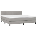 Εικόνα της Κρεβάτι Boxspring με Στρώμα & LED Αν.Γκρι 180x200 εκ Υφασμάτινο Hobbo