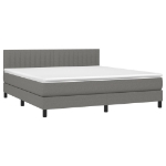 Εικόνα της Κρεβάτι Boxspring με Στρώμα & LED Σκ.Γκρι 180x200 εκ Υφασμάτινο Hobbo