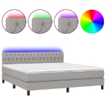 Εικόνα της Κρεβάτι Boxspring με Στρώμα & LED Αν.Γκρι 180x200 εκ Υφασμάτινο Hobbo