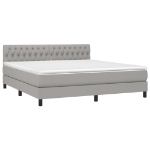 Εικόνα της Κρεβάτι Boxspring με Στρώμα & LED Αν.Γκρι 180x200 εκ Υφασμάτινο Hobbo