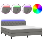 Εικόνα της Κρεβάτι Boxspring με Στρώμα & LED Σκ.Γκρι 180x200 εκ Υφασμάτινο Hobbo