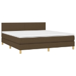 Εικόνα της Κρεβάτι Boxspring με Στρώμα & LED Σκ.Καφέ 180x200εκ. Υφασμάτινο Hobbo