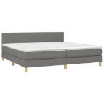 Εικόνα της Κρεβάτι Boxspring με Στρώμα & LED Σκ.Γκρι 200x200εκ. Υφασμάτινο Hobbo