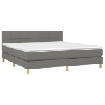 Εικόνα της Κρεβάτι Boxspring με Στρώμα & LED Σκ.Γκρι 180x200 εκ Υφασμάτινο Hobbo