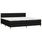 Εικόνα της Κρεβάτι Boxspring με Στρώμα & LED Μαύρο 200x200 εκ. Υφασμάτινο Hobbo