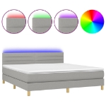 Εικόνα της Κρεβάτι Boxspring με Στρώμα & LED Αν.Γκρι 180x200 εκ Υφασμάτινο Hobbo