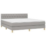 Εικόνα της Κρεβάτι Boxspring με Στρώμα & LED Αν.Γκρι 180x200 εκ Υφασμάτινο Hobbo