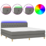 Εικόνα της Κρεβάτι Boxspring με Στρώμα & LED Σκ.Γκρι 180x200 εκ Υφασμάτινο Hobbo