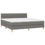 Εικόνα της Κρεβάτι Boxspring με Στρώμα & LED Σκ.Γκρι 180x200 εκ Υφασμάτινο Hobbo