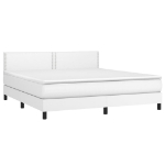 Εικόνα της Κρεβάτι Boxspring με Στρώμα & LED Λευκό 180x200 εκ. Συνθ. Δέρμα Hobbo