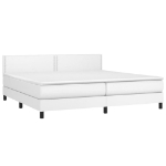 Εικόνα της Κρεβάτι Boxspring με Στρώμα & LED Λευκό 200x200 εκ. Συνθ. Δέρμα Hobbo