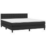 Εικόνα της Κρεβάτι Boxspring με Στρώμα & LED Μαύρο 180x200 εκ. Συνθ. Δέρμα Hobbo