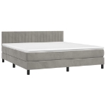 Εικόνα της Κρεβάτι Boxspring με Στρώμα & LED Αν.Γκρι 180x200 εκ. Βελούδινο Hobbo