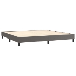 Εικόνα της Κρεβάτι Boxspring με Στρώμα Γκρι 200x200 εκ. Συνθετικό Δέρμα Hobbo