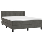 Εικόνα της Κρεβάτι Boxspring με Στρώμα Σκούρο Γκρι 200x200 εκ. Βελούδινο Hobbo