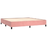 Εικόνα της Κρεβάτι Boxspring με Στρώμα Ροζ 200x200 εκ. Βελούδινο Hobbo