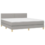 Εικόνα της Κρεβάτι Boxspring με Στρώμα & LED Αν.Γκρι 180x200 εκ Υφασμάτινο Hobbo