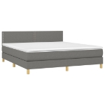 Εικόνα της Κρεβάτι Boxspring με Στρώμα & LED Σκ.Γκρι 180x200 εκ Υφασμάτινο Hobbo