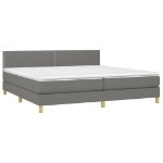 Εικόνα της Κρεβάτι Boxspring με Στρώμα & LED Σκ.Γκρι 200x200εκ. Υφασμάτινο Hobbo