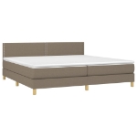 Εικόνα της Κρεβάτι Boxspring με Στρώμα & LED Taupe 200x200 εκ. Υφασμάτινο Hobbo