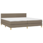 Εικόνα της Κρεβάτι Boxspring με Στρώμα & LED Taupe 200x200 εκ. Υφασμάτινο Hobbo