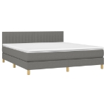 Εικόνα της Κρεβάτι Boxspring με Στρώμα & LED Σκ.Γκρι 180x200 εκ Υφασμάτινο Hobbo