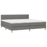 Εικόνα της Κρεβάτι Boxspring με Στρώμα & LED Σκ.Γκρι 200x200εκ. Υφασμάτινο Hobbo