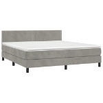 Εικόνα της Κρεβάτι Boxspring με Στρώμα & LED Αν.Γκρι 180x200 εκ. Βελούδινο Hobbo