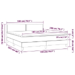 Εικόνα της Κρεβάτι Boxspring με Στρώμα & LED Αν.Γκρι 180x200 εκ Υφασμάτινο Hobbo