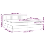 Εικόνα της Κρεβάτι Boxspring με Στρώμα & LED Σκ.Γκρι 200x200εκ. Υφασμάτινο Hobbo