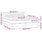 Εικόνα της Κρεβάτι Boxspring με Στρώμα & LED Σκ.Γκρι 180x200 εκ Υφασμάτινο Hobbo