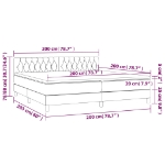 Εικόνα της Κρεβάτι Boxspring με Στρώμα & LED Αν.Γκρι 200x200εκ. Υφασμάτινο Hobbo